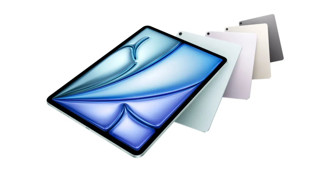 iPad Air in blue, purple, starlight, and space grey
