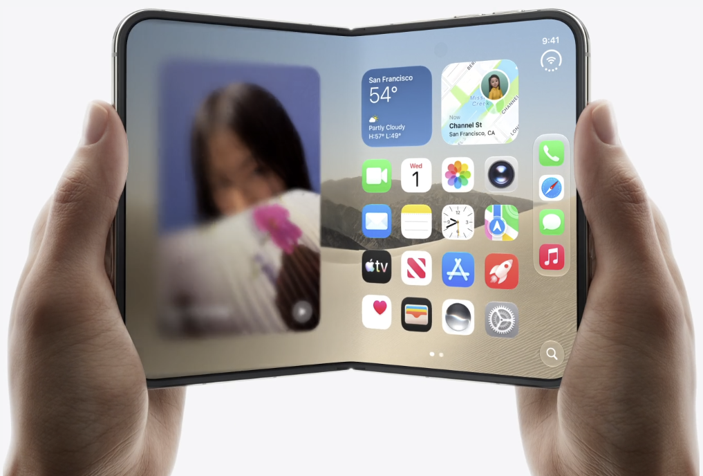 Open view of the new iPhone Duo foldable